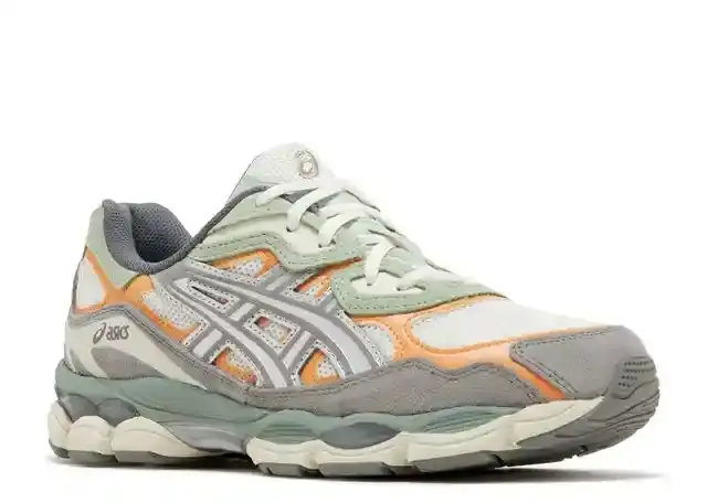 Asics gel nyc cream clay grey side view