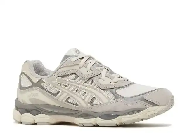 Asics gel nyc cream oyster grey side view
