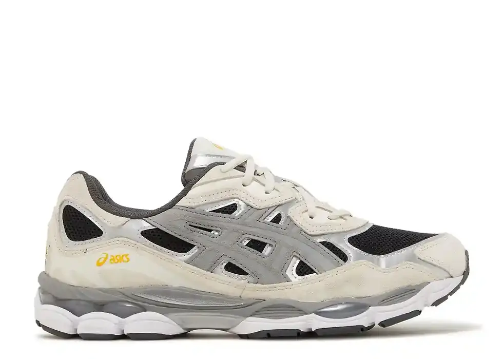 Asics gel nyc clay grey black side view
