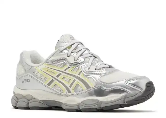 Asics emmi wmns gel nyc silver huddle yellow side view