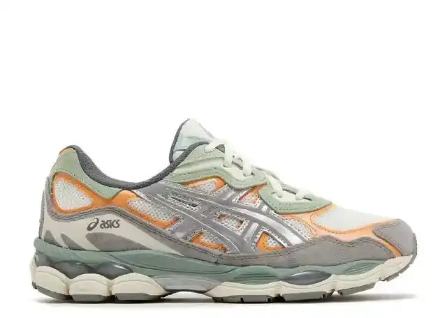 Asics gel nyc cream clay grey side view