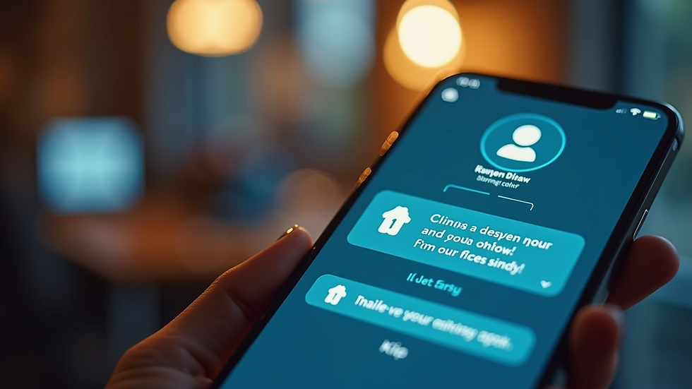 Eye-level view of a friendly AI chatbot interface on a smartphone screen