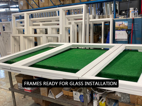 Here is a three section casement window before the insulated glass units are installed.