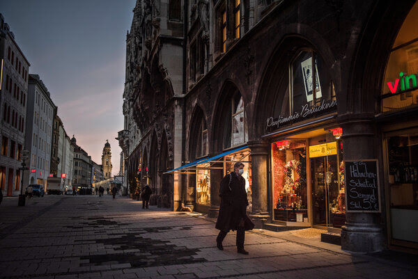 Comparing virus surges. Down over there. Up over here.