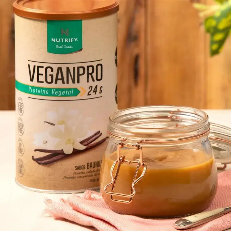 Foto de preparo do Whey VeganPRO Nutrify 450g | Proteína Vegana e Recuperação Muscular