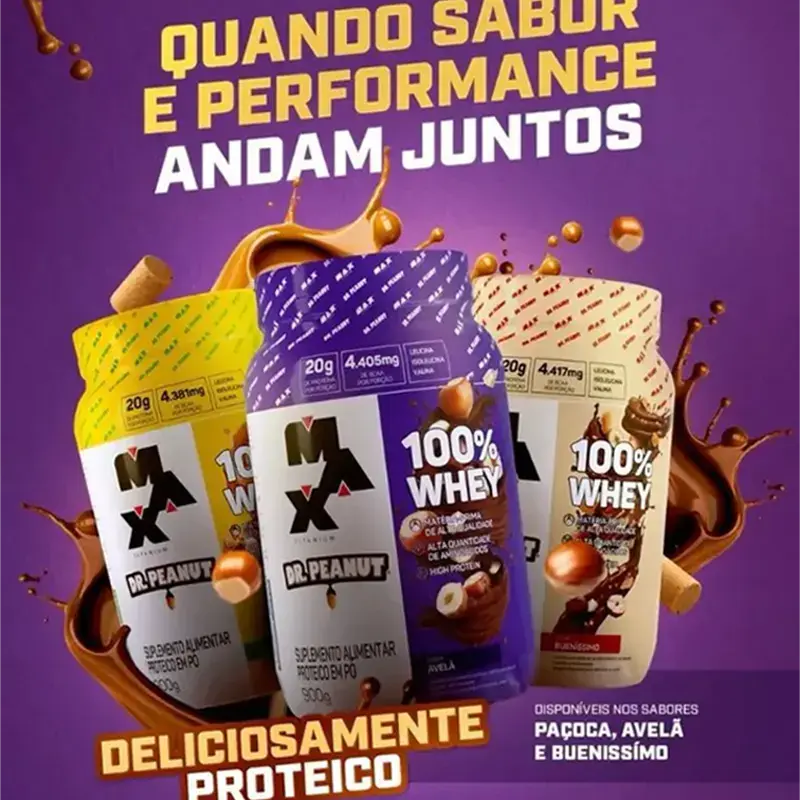 Quando sabor e performance andam juntos. Deliciosamente proteico, combo maxtitanium. Musclor Suplementos.