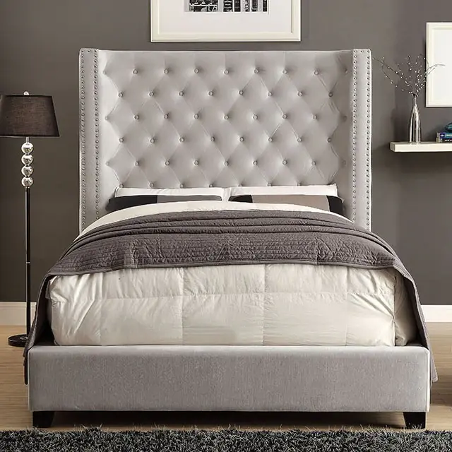 Upholstered bed frame luxury bed made from Atlas upholstering