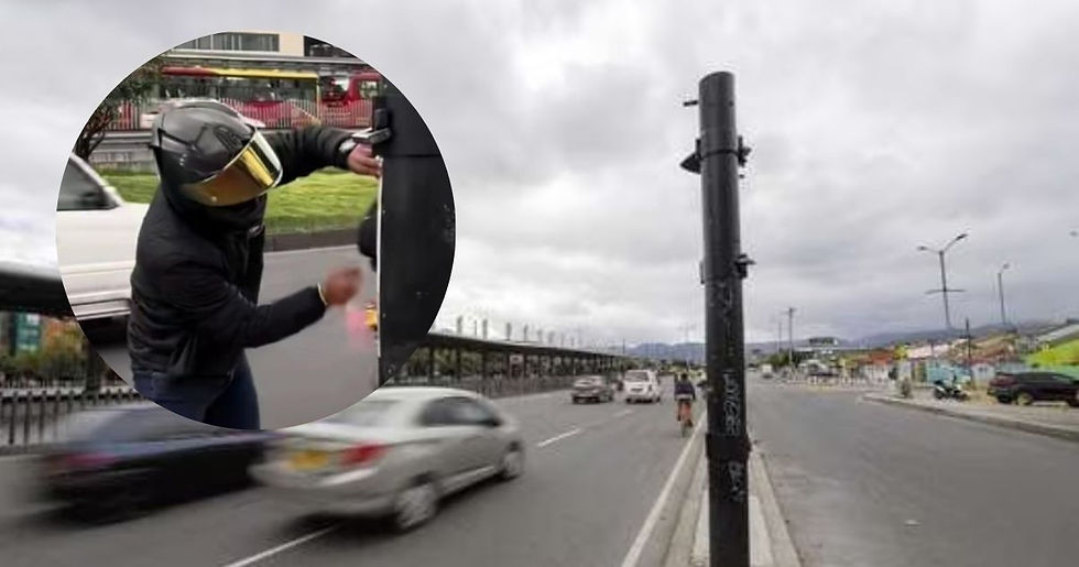 Hombre se viralizó por señalar las cámaras de fotomultas en Bogotá: Utiliza cinta reflectiva