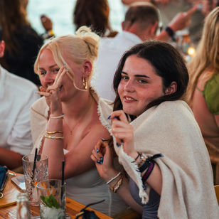 space terrace ibiza, sunset party, house music events, people relaxing and enjoying sunset, ibiza events