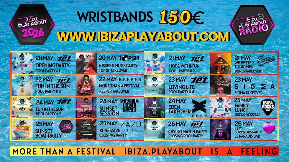 Ibiza.PlayAbout 2026 Festival Wristbands