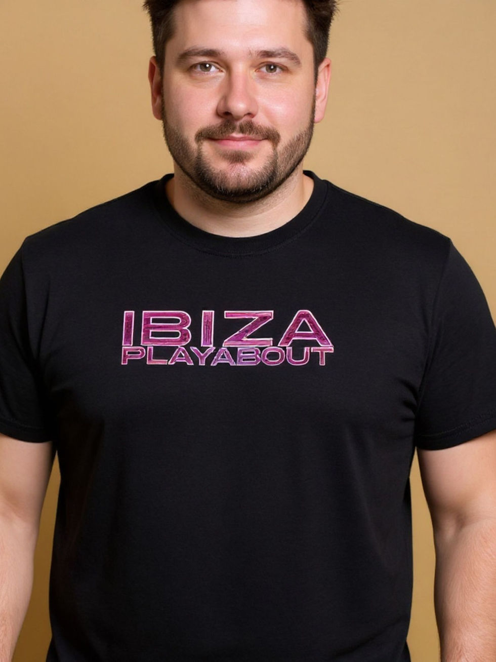Thumbnail: man wearing Black T-Shirt with Ibiza.PlayAbout design