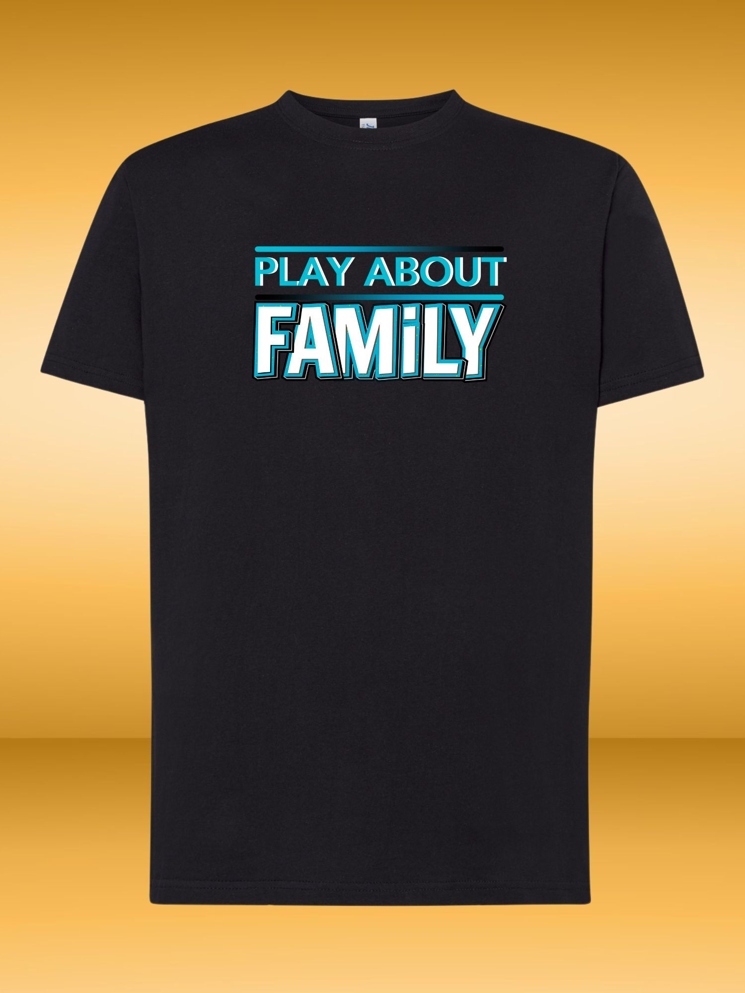 Black T-Shirt with Aqua Blue Logo