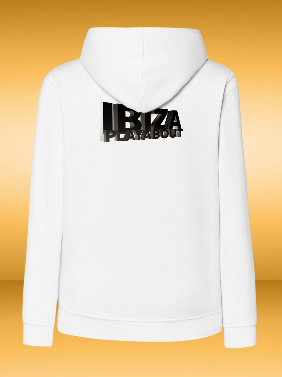 White Hoodie with Ibiza PlayAbout design