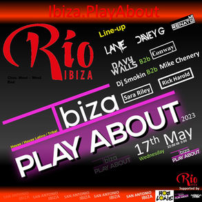 flyer, house music events, ibiza events 2023, rio ibiza, nightclub party, ibiza playabout djs