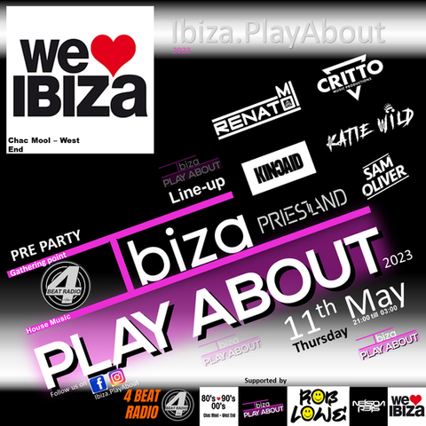 flyer, house music events, ibiza events 2023, we love ibiza club, nightclub party, ibiza playabout djs