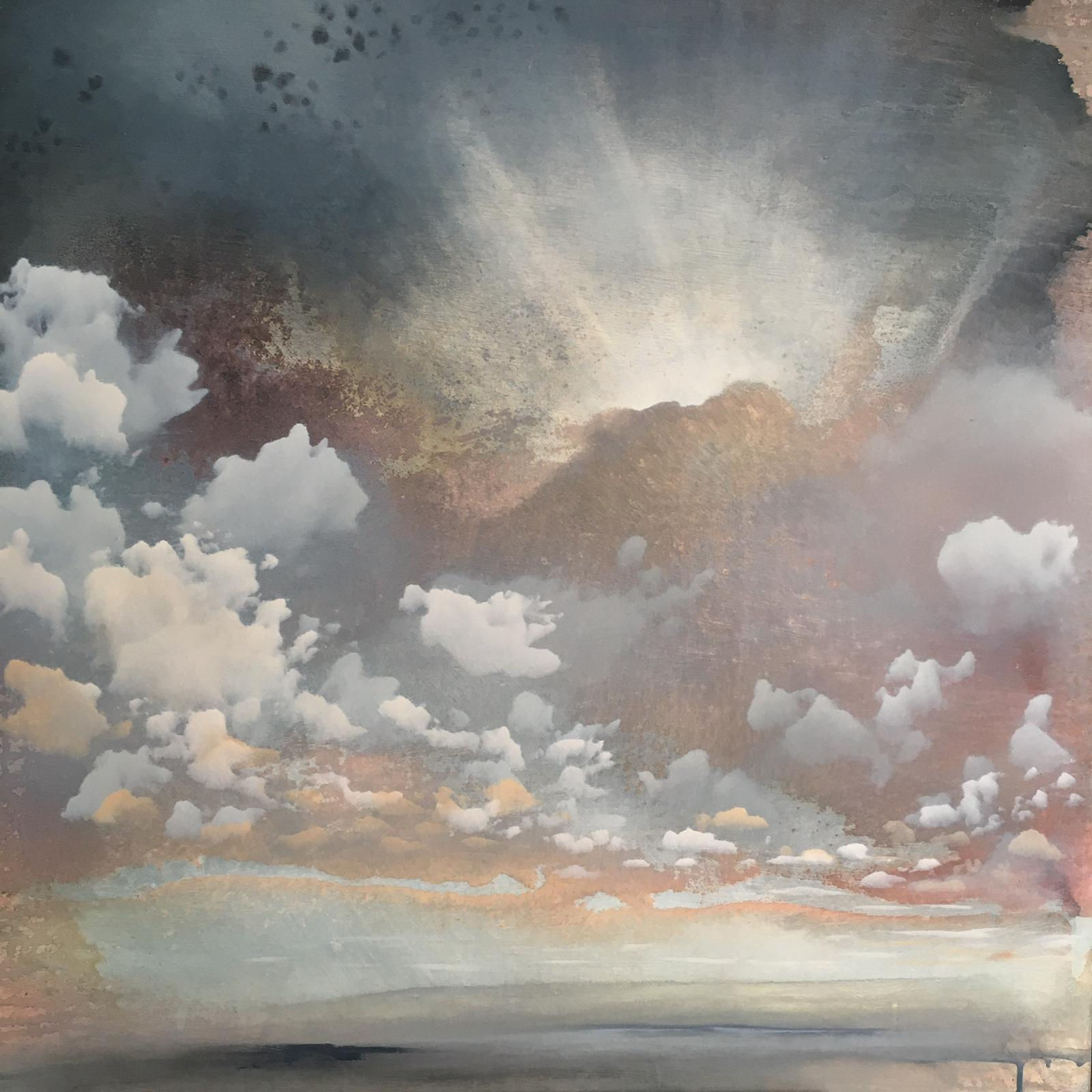 Beautiful painting of sunrise and pink skies by Sophie Carter.