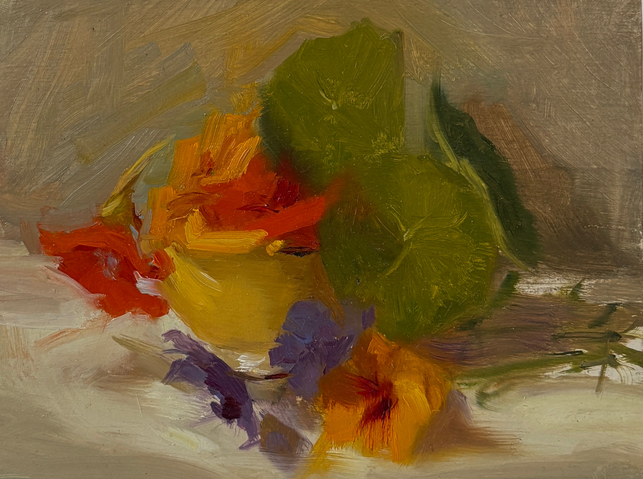 Nasturtiums and Yellow Teacup