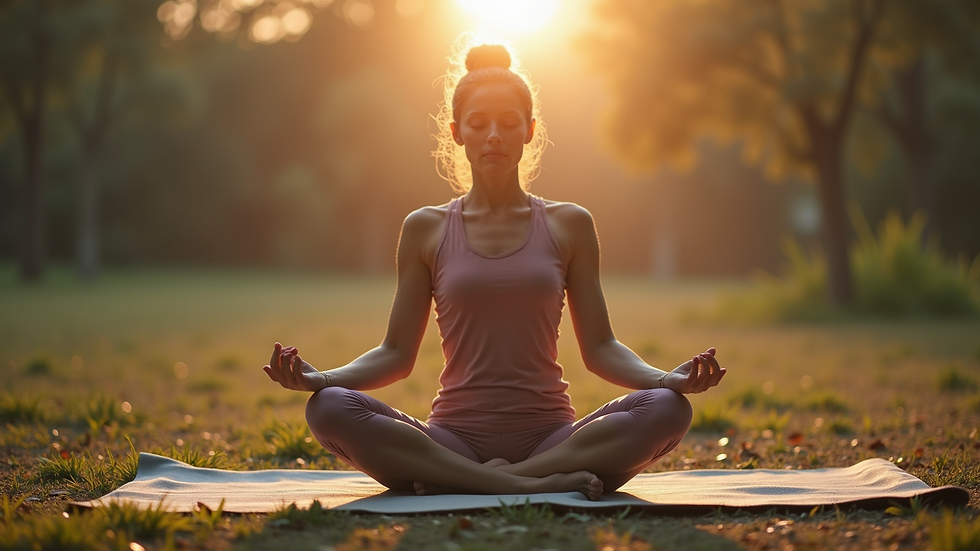 Nahaufnahme einer Person, die in einer Yoga-Pose meditiert