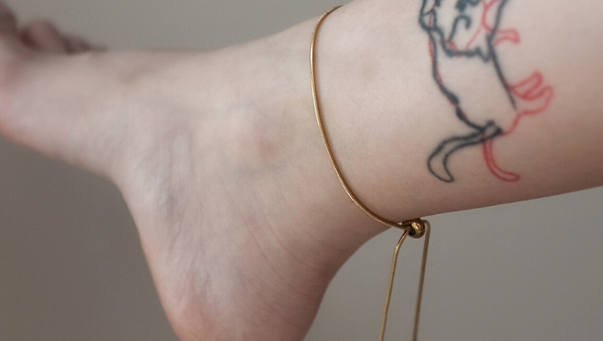 (防水) Adjustable String 腳鏈 | 18KGP Anklet