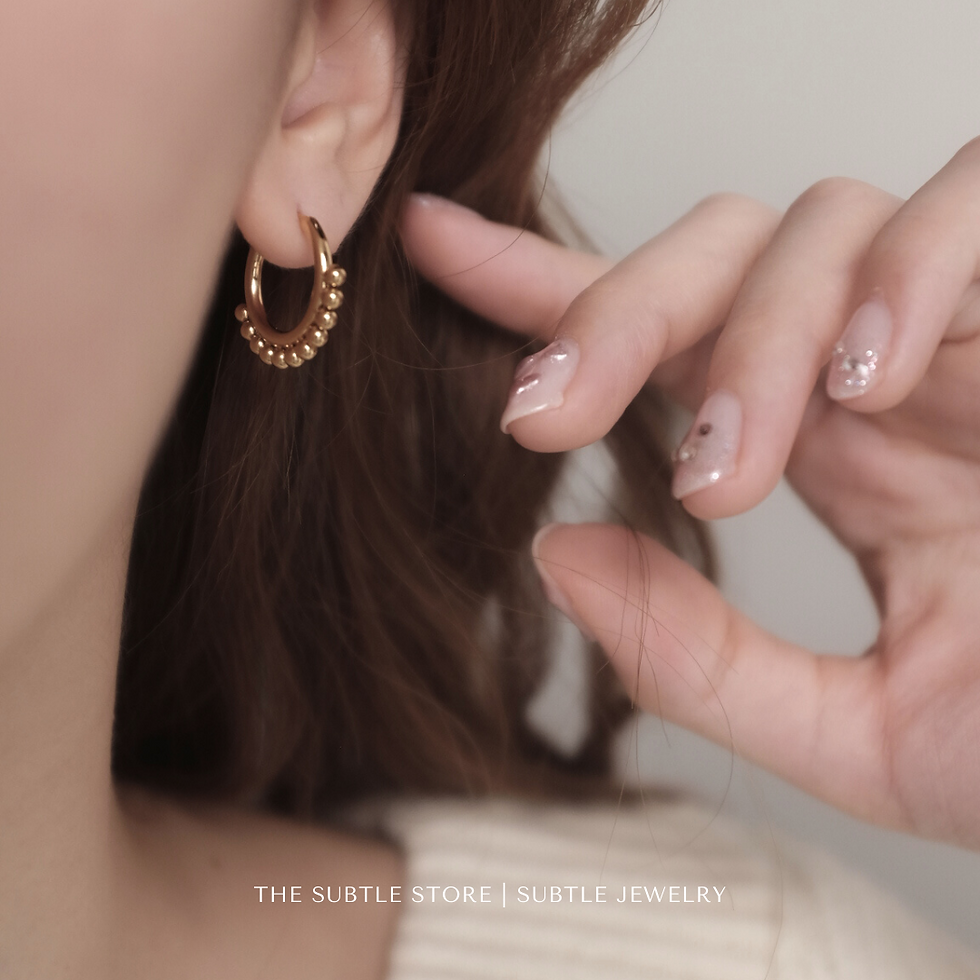 縮圖：(防水)  Ball Ball Circle | 18KGP Earring