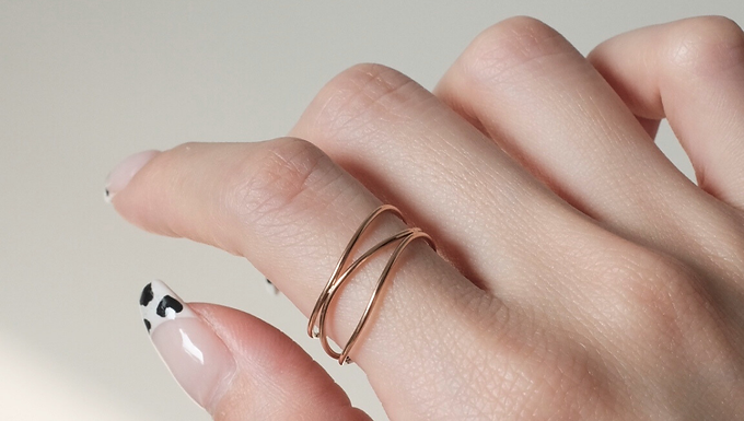 (防水) US6-8 RoseGold Wires | 18KGP RING