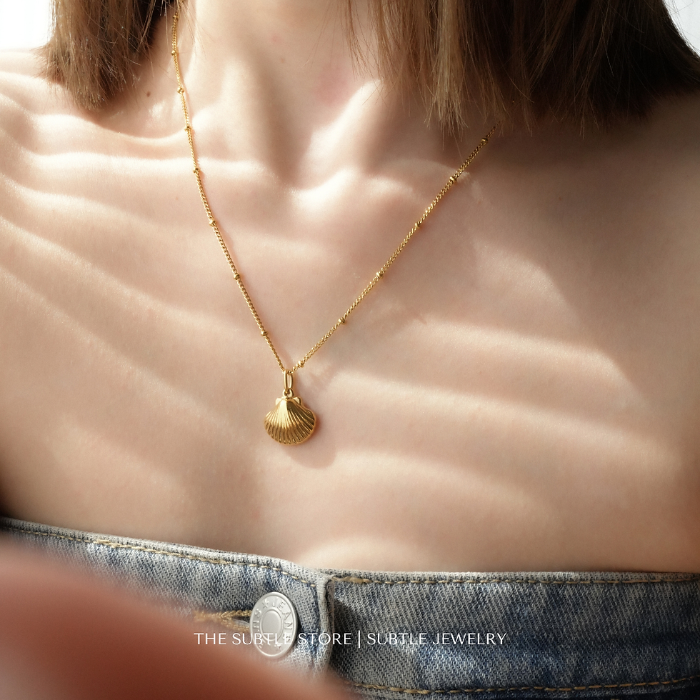 Thumbnail: (防水) 海島風-Shell pendent | 18KGP Necklace