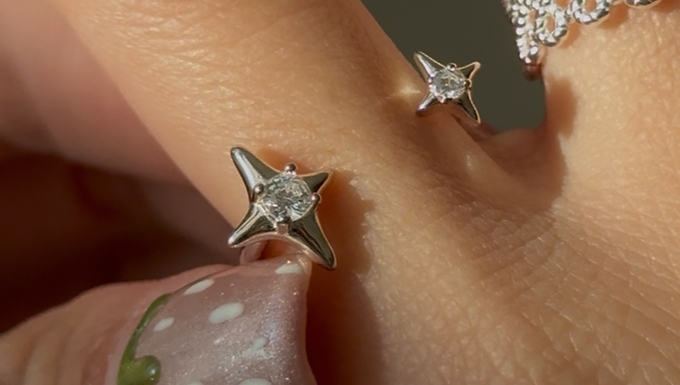 (純銀)  開口 -2 STARS  | S925 RING