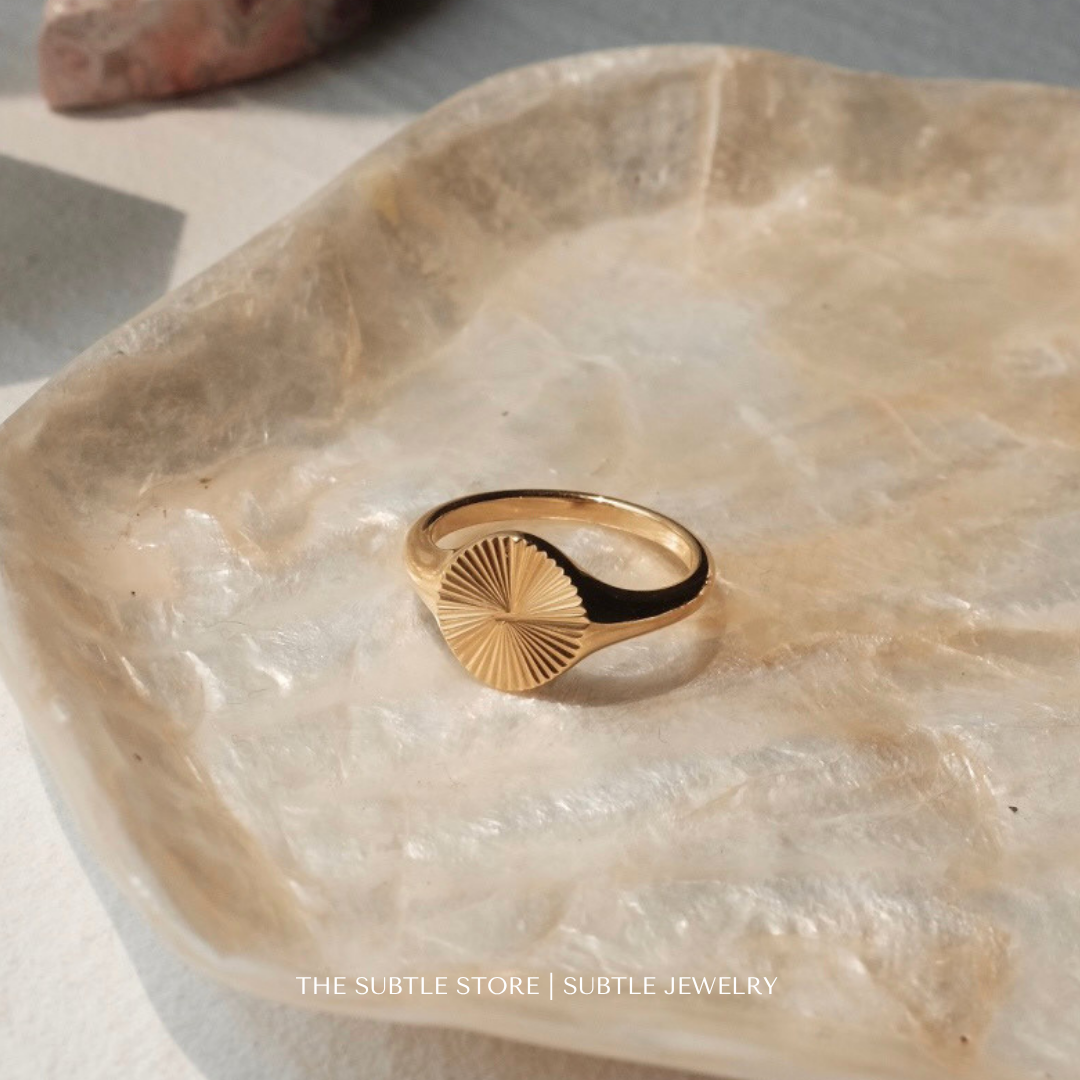 (防水) US5-8 - Sunburst Circle | 18KGP RING