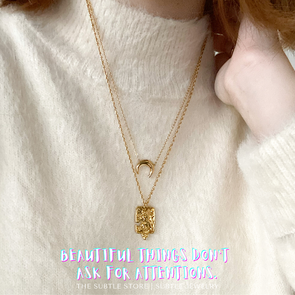 Thumbnail: (防水) Moon Necklace | 18KGP Necklace