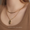 Thumbnail: (防水) Moon Plate Necklace | 18KGP Necklace
