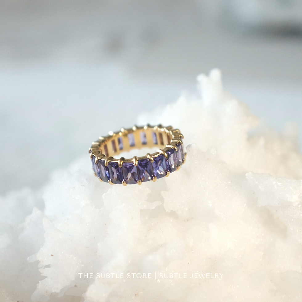 Thumbnail: (防水)  紫石 Rainbow | 18KGP RING