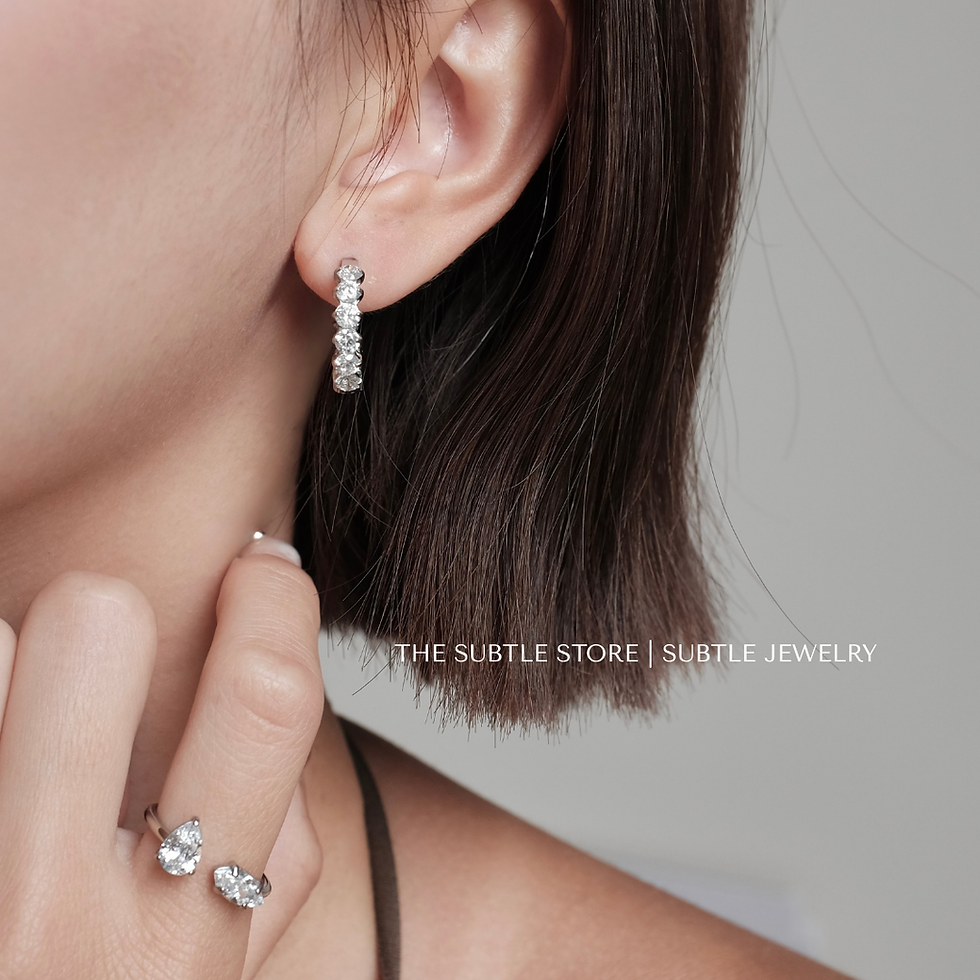 縮圖：(防水) 超好看* 銀 Eternal Halo Hoop | 18KGP Earring