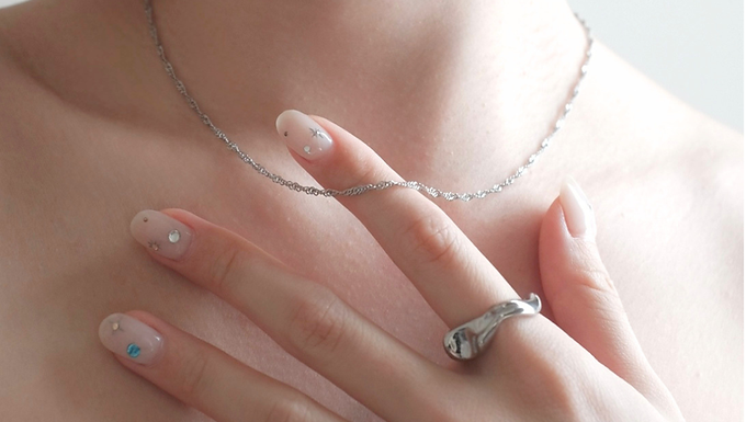 (防水) 無敵易襯款 Silver - Sugar Chain  | 18KGP Necklace