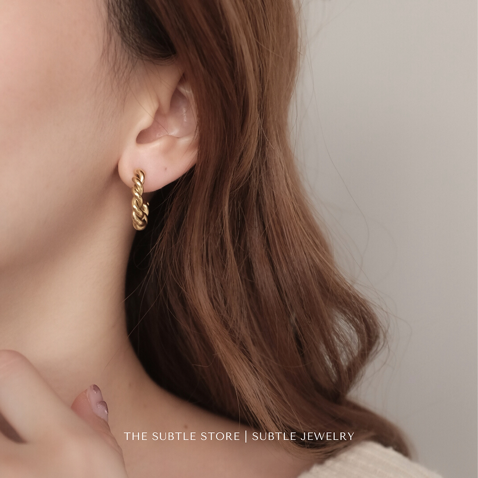 Thumbnail: (防水)  Twist 2cm | 18KGP Earring