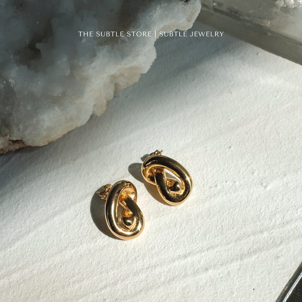 縮圖：(防水)  Bold Knot | 18KGP Earring