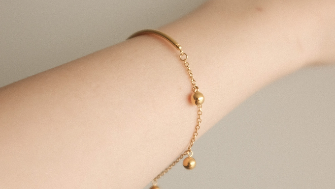 (防水) Ball Ball Bangle (Adjustable) | 18K BRACELET