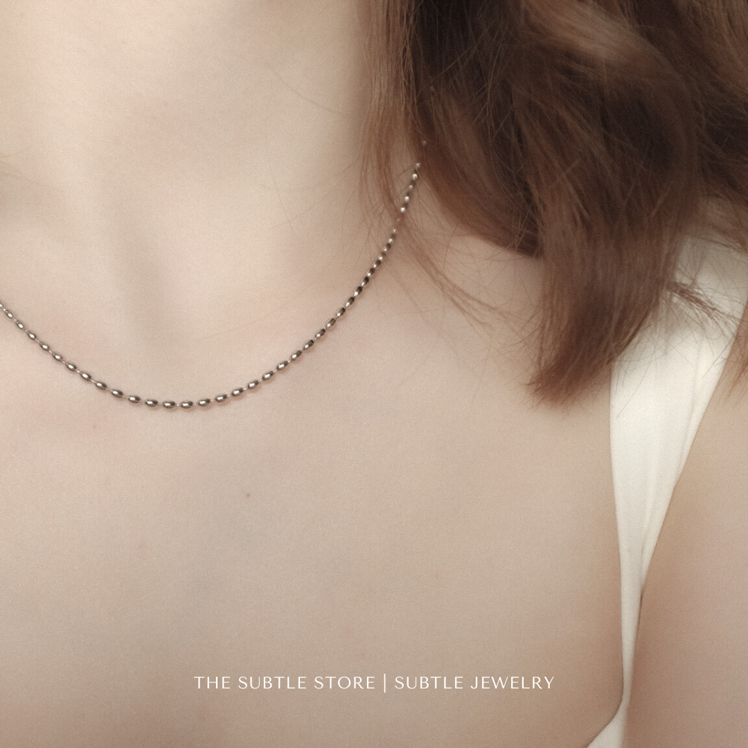 (防水) Silver Bean | 18KGP Necklace