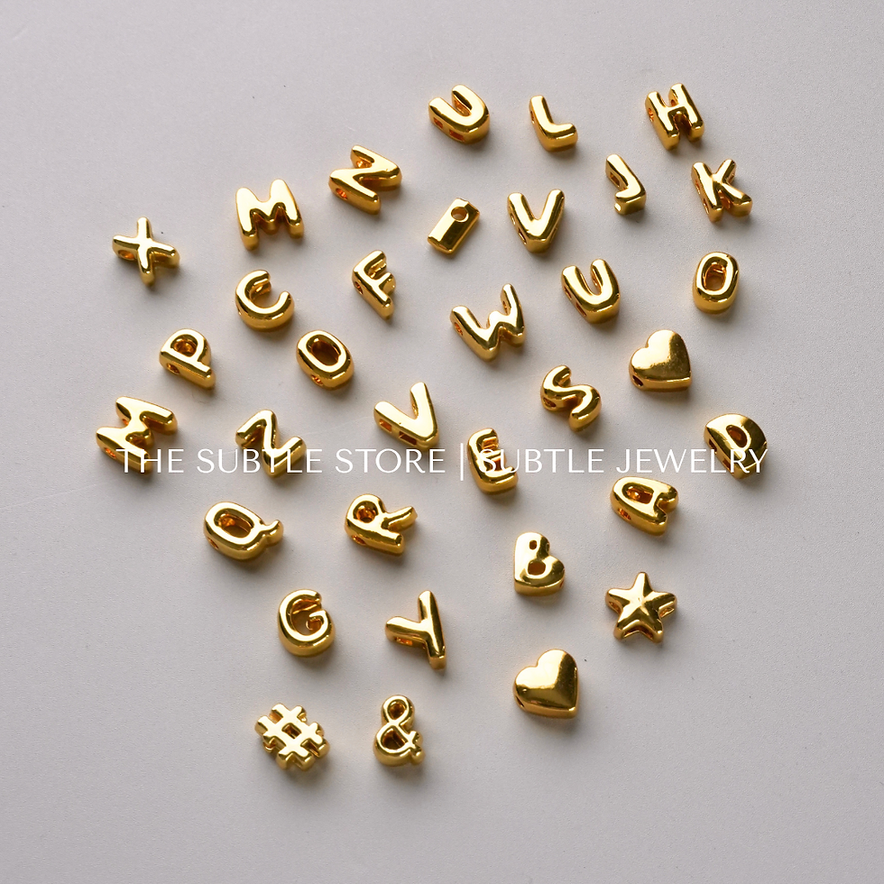 縮圖：(銅+防水塗層) Puffy Namepiece - Gold | Custom Letter Necklace