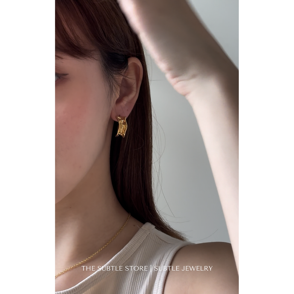 Thumbnail: (防水) Gold Crushed  | 18KGP Earring