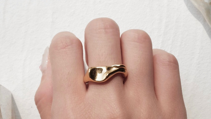 (防水) US6-8 - Gold LAVA | 18KGP RING