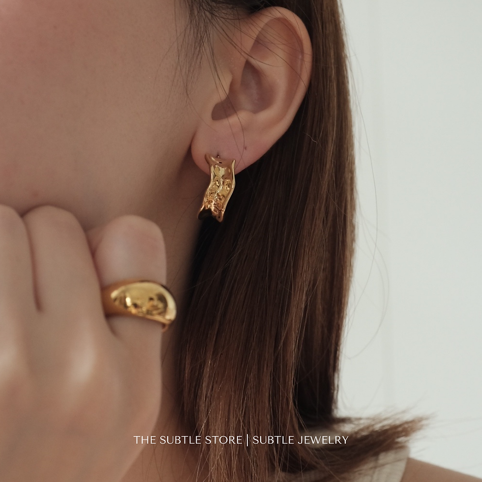 Thumbnail: (防水) Gold Crushed  | 18KGP Earring