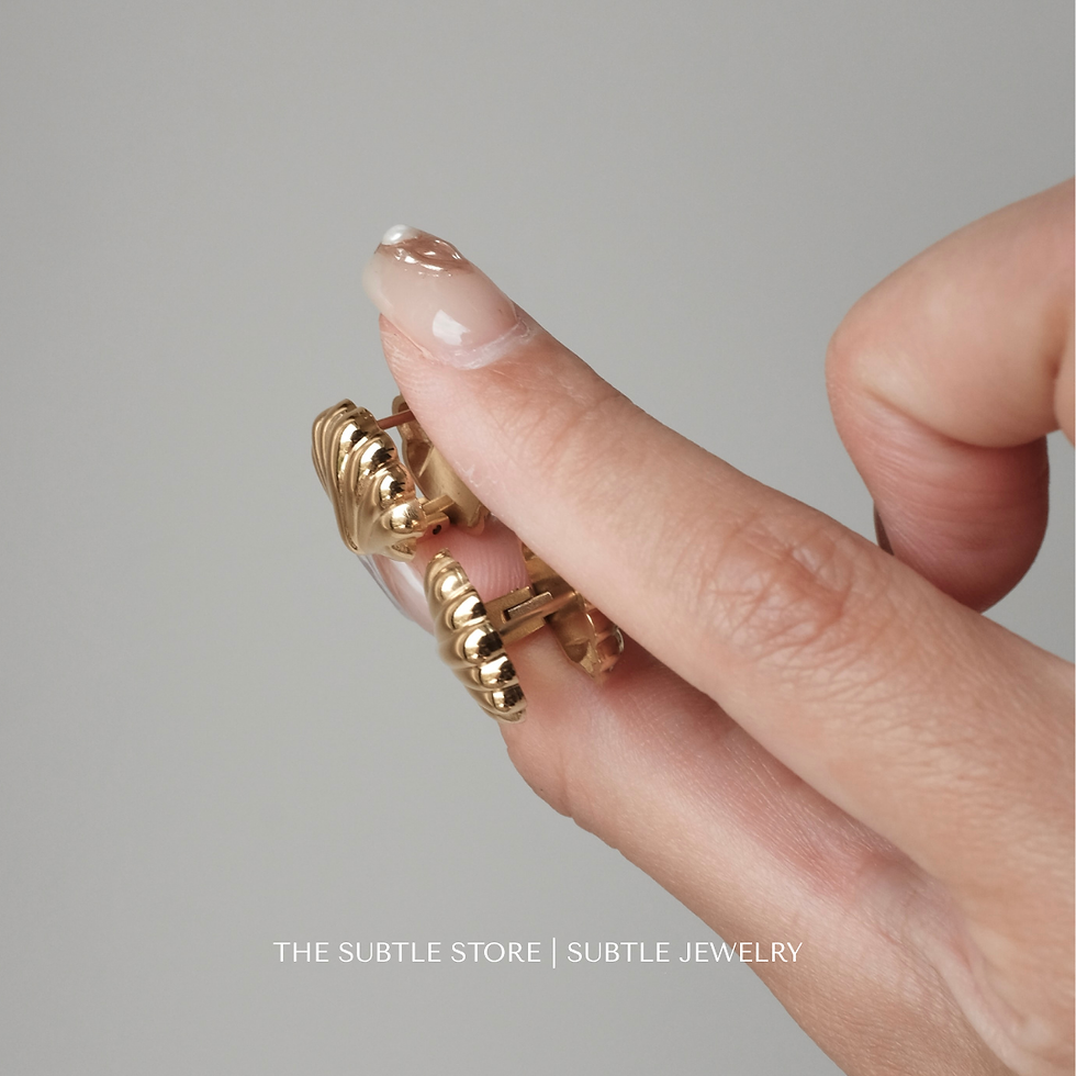縮圖：(防水) 金 Golden Seashell  | 18KGP Earring
