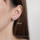Thumbnail: (防水) 11mm Silver White Stone Huggie | 18KGP Earring
