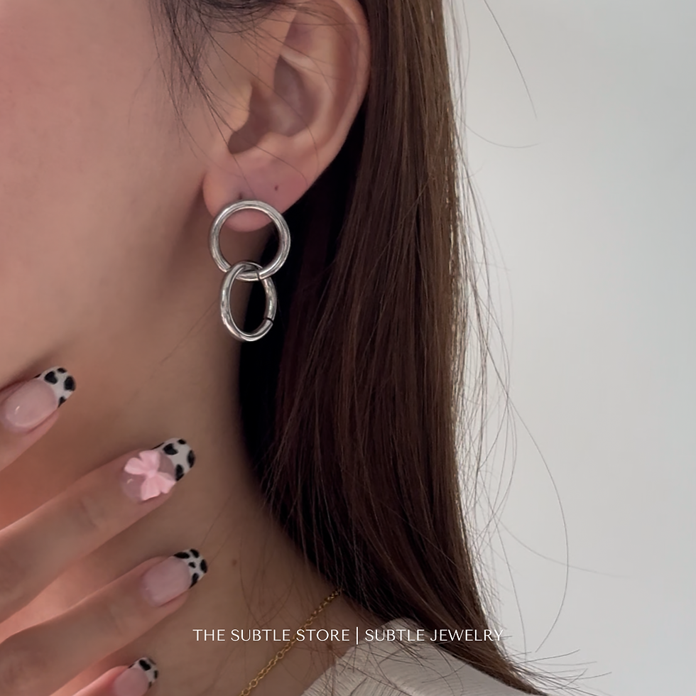 縮圖：(防水) Silver TwoO  | 18KGP Earring