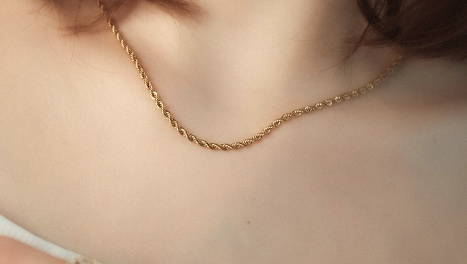 (防水)  麻花 Twist | 18KGP NECKLACE