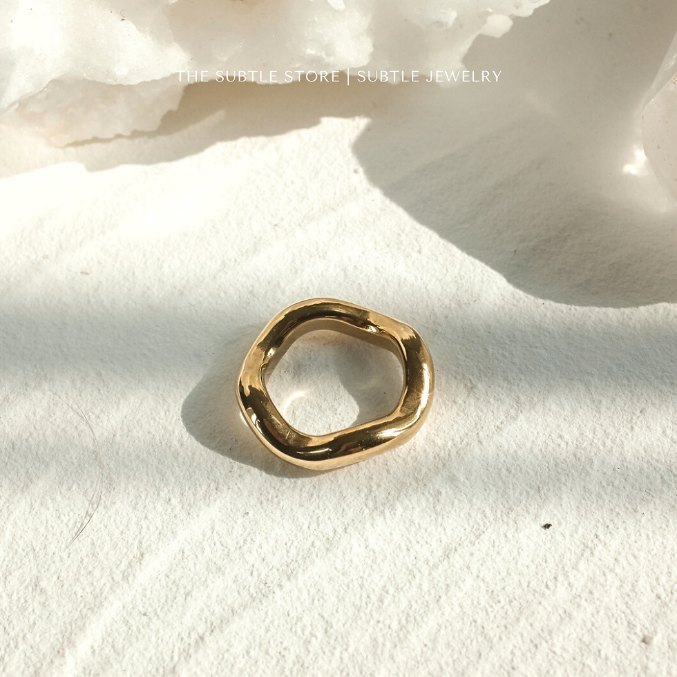 縮圖：(防水) (US 5-8) 4mm Wavy Ring | 18KGP RING