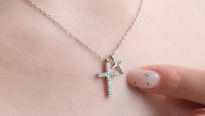 (防水) Silver -  Double Grace | 18KGP Necklace