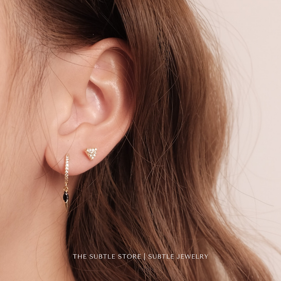 Thumbnail: (純銀) 金/銀 - Pointed - Huggie | S925 Earring