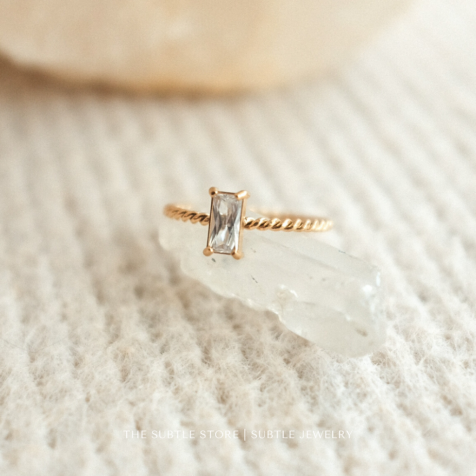 Thumbnail: (防水) 方石 Rec Zircon | 18K RING