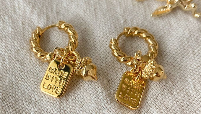 (Gold) 2 in 1 - Made with Love - Pine Cone (18K) | SUBTLE DIY